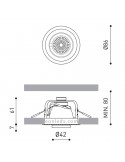 Dimensiones Pop Up de Arkos Light | Proyector LED Empotrable Pop Up | LeonLeds Iluminación