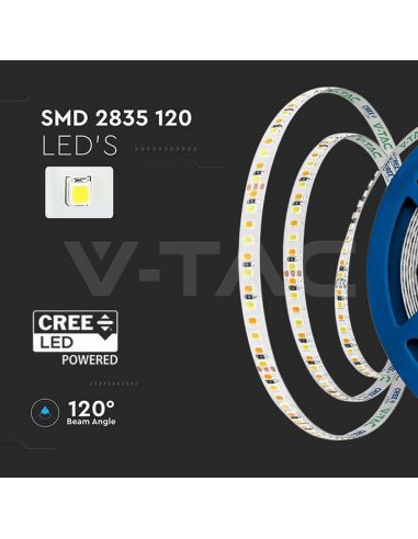 Tira LED 24V 8W/m Chip CREE | 5mm Ultra-Slim | IP20 | Rollo 10 Metros
