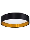Plafón LED MASERLO 2 negro y oro 20W 3000K 2400lm Ø380mm