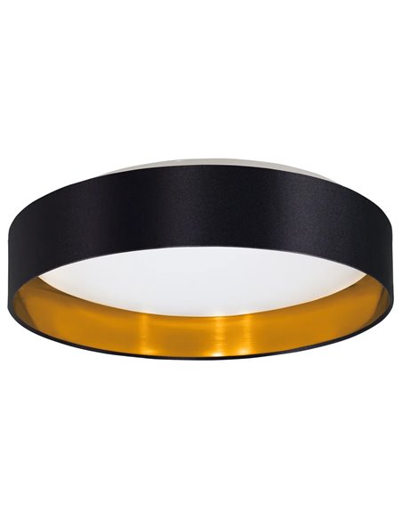 Plafón LED MASERLO 2 negro y oro 20W 3000K 2400lm Ø380mm
