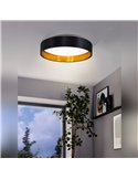 MASERLO 2 LED-Deckenleuchte, schwarz und gold, 20 W, 3000 K, 2400 lm, Ø 380 mm