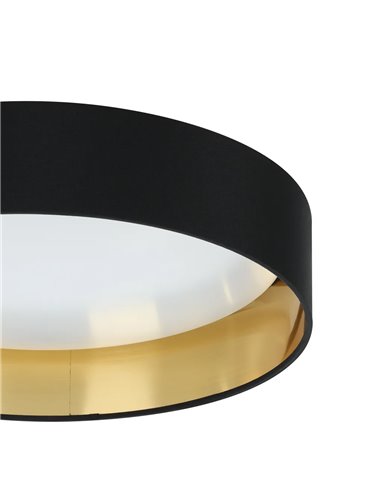 Plafón LED MASERLO 2 negro y oro 20W 3000K 2400lm Ø380mm