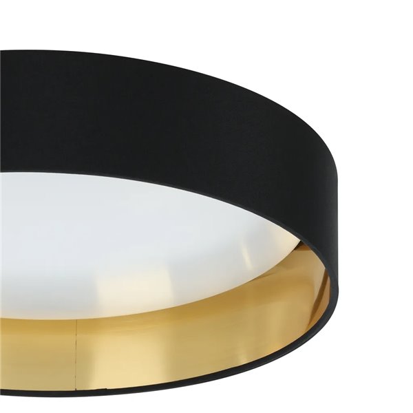 Plafón LED MASERLO 2 negro y oro 20W 3000K 2400lm Ø380mm