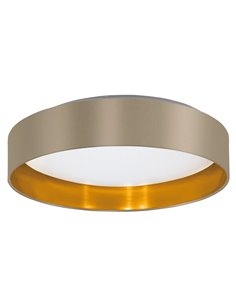 Plafonnier LED MASERLO 2, cappuccino et or, 20 W, 3000 K, 2400 lm, Ø 380 mm