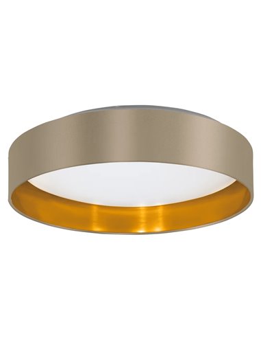 Plafonnier LED MASERLO 2, cappuccino et or, 20 W, 3000 K, 2400 lm, Ø 380 mm