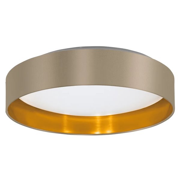 Luminária de teto LED MASERLO 2, cappuccino e dourado, 20W, 3000K, 2400lm, Ø380mm
