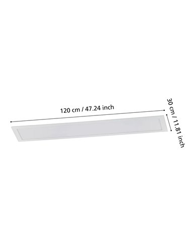 SALOBRENA 1 Plafonnier rectangulaire LED blanc 40 W 4000 K 4700 lm 1200 x 300 mm