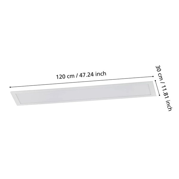 Plafón rectangular LED SALOBRENA 1 blanco 40W 4000K 4700lm 1200x300mm