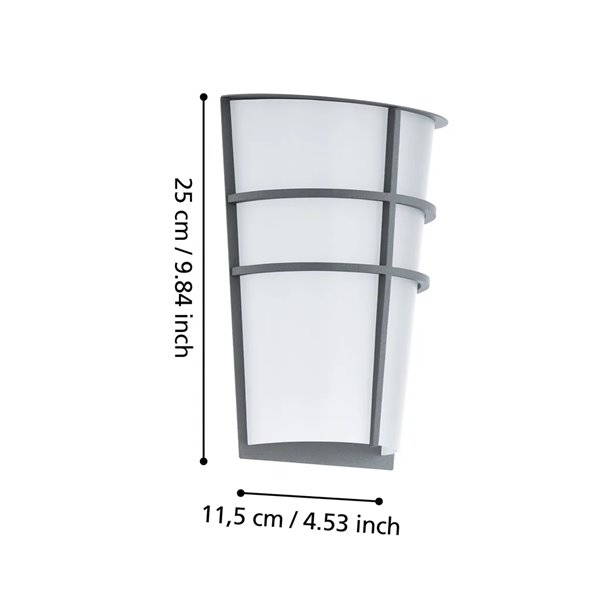 Außen-Applikation BREGANZO plata LED 5W 3000K 360lm IP44 180x250mm