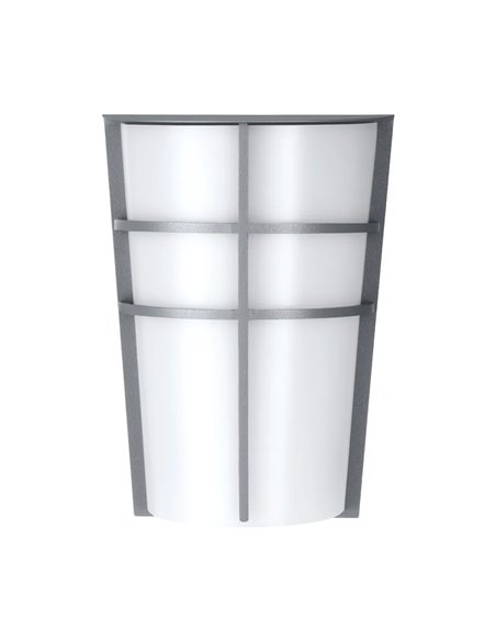 Aplique exterior BREGANZO plata LED 5W 3000K 360lm IP44 180x250mm