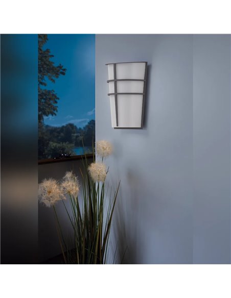 Aplique exterior BREGANZO plata LED 5W 3000K 360lm IP44 180x250mm