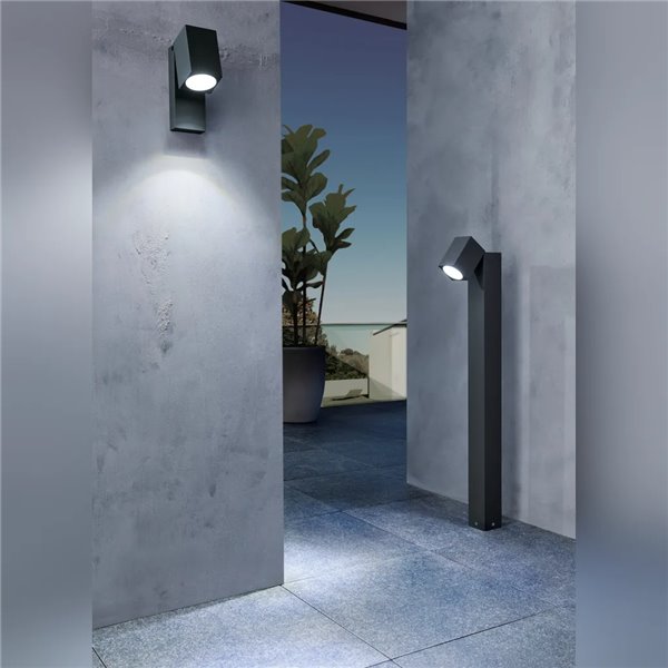 SAKEDA anthrazitfarbene LED-Außenwandleuchte 5W 3000K 650lm IP44 170mm