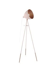 Lámpara de pie trípode vintage/industrial CHESTER-P rosa con interior cobre E27 (no incl.) 1495mm alto