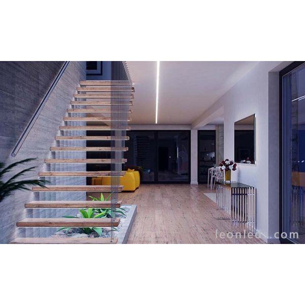 Perfil de superfície LED tipo X de 2,02 m | Design minimalista extrafino para fitas de 5 mm ou 8 mm