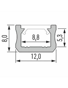 Perfil de Superficie LED Tipo X 2,02m | Diseño Extra-Slim Minimalista para Tira de 5mm o 8mm 2