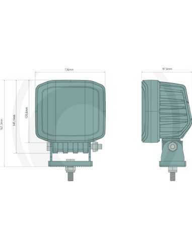 Quadratische LED-Arbeitsleuchte, Abmessungen 14.320 lm | Kombinierte Optik (Fern- und Nahbereich) | 12–24 V