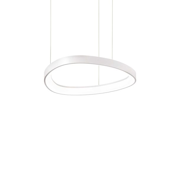 Luminária pendente Gemini de metal branco com 42 cm