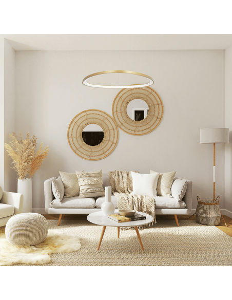 Luminária pendente Gemini SP D061 | LED 47W | 3000K | Ø 61cm Latão