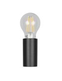 Aplique de pared PRATELLA negro mate E27 máx. 10W IP44 con Bombilla de filamento