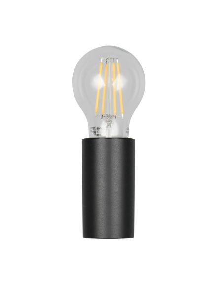 Aplique de pared PRATELLA negro mate E27 máx. 10W IP44 con Bombilla de filamento