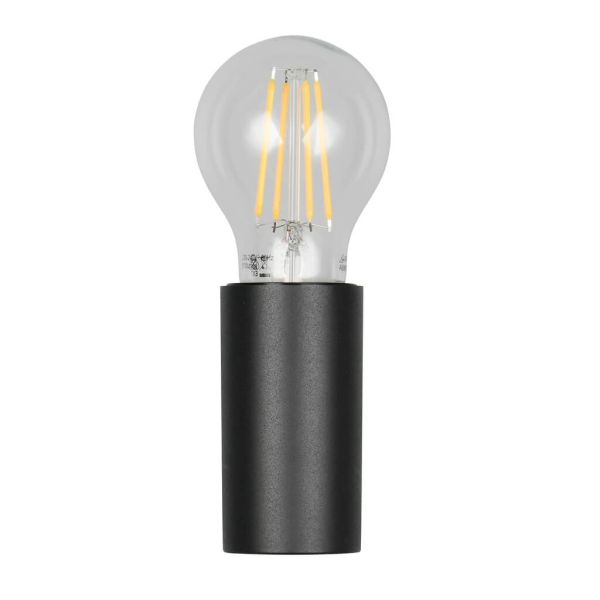 Aplique de pared PRATELLA negro mate E27 máx. 10W IP44 con Bombilla de filamento
