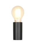 Aplique de pared PRATELLA negro mate E27 máx. 10W IP44 con Bombilla de filamento
