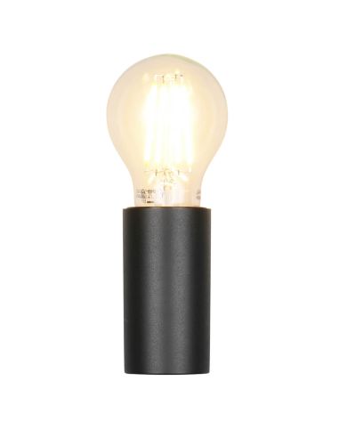 Aplique de pared PRATELLA negro mate E27 máx. 10W IP44 con Bombilla de filamento