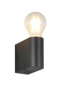 PRATELLA Wandleuchte, mattschwarz, E27, max. 10 W, Schutzart IP44, mit Glühlampe 2