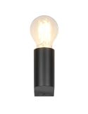 Aplique de pared PRATELLA negro mate E27 máx. 10W IP44 con Bombilla de filamento