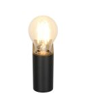 Aplique de pared PRATELLA negro mate E27 máx. 10W IP44 con Bombilla de filamento
