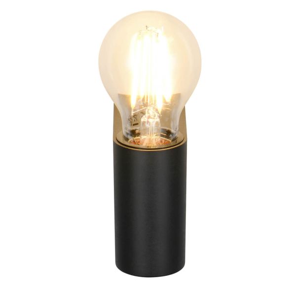 Aplique de pared PRATELLA negro mate E27 máx. 10W IP44 con Bombilla de filamento
