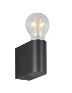 PRATELLA Wandleuchte, mattschwarz, E27, max. 10 W, Schutzart IP44, mit Glühlampe