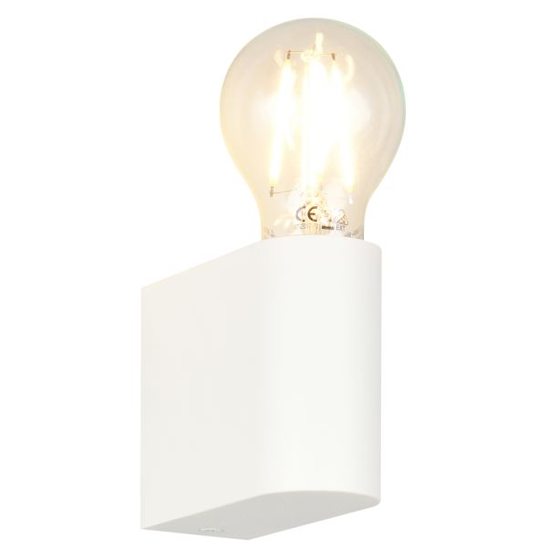 Aplique de pared Pratella en acabado blanco mate encendido