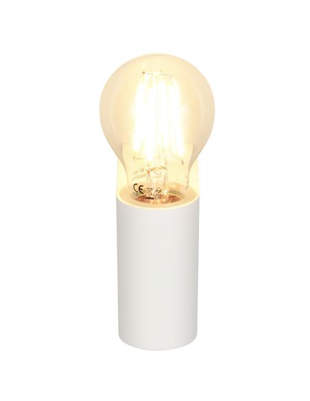 Aplique de pared Pratella en acabado blanco mate encendido con Bombilla de Filamento