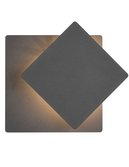 Aplique LED multiposiciones cuadrado MIO negro mate 6W 3000K 560lm IP20