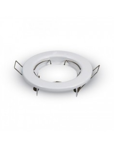 2er-Pack weiße, runde Einbauringe | Aluminium | Für GU10/MR16