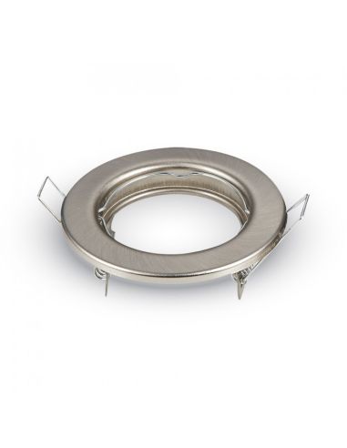 Lot de 2 anneaux encastrés ronds finition satinée | Aluminium | Pour GU10/MR16