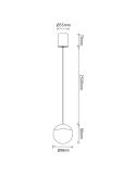 Medidas de Lámpara colgante bola LED de Superficie KILDA 10W 3000K Mantra