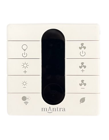 Mando de pared para Ventilador MANTRA Compatible R00143-R00148, 433MHz