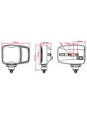 Medidas Faro Principal LED Homologado Serie BLACK | Calefactado Anti-Nieve | 12/24V