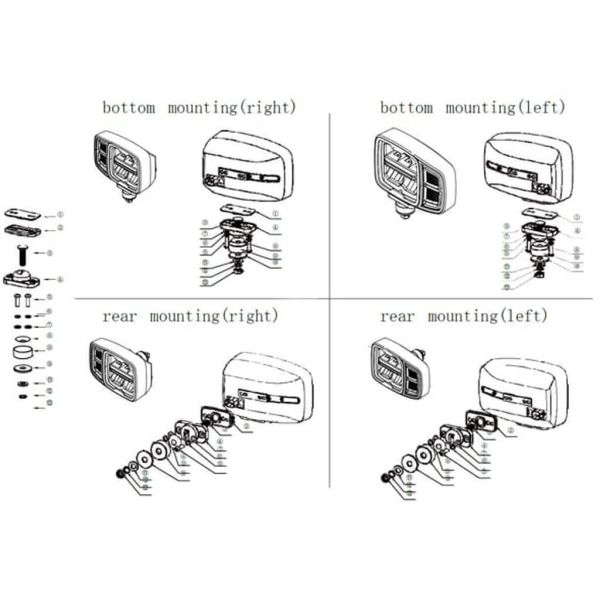 Farol LED homologado da série BLACK |...