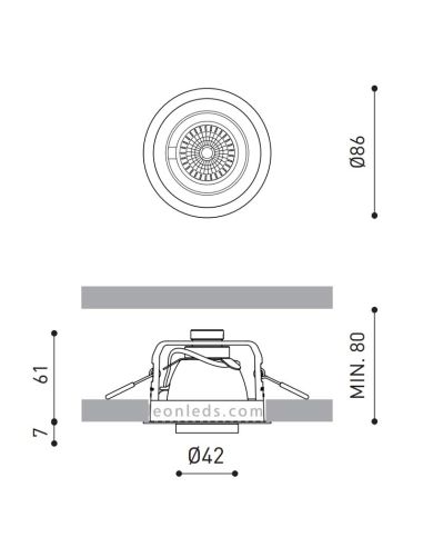 Arkos Light Pop Up Dimensões | Projetor LED embutido pop-up | Leon Iluminação LED