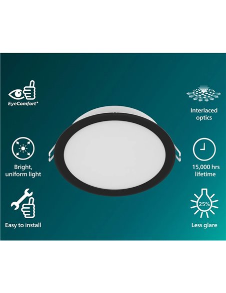 Downlight LED empilable MESON noir 5,5W/12,5W/16,5W/20W 3000K-4000K, IP20