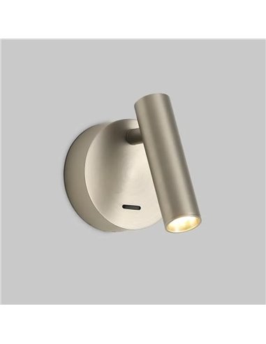 Applique murale LED ronde ATRIA 3W 3000K 285lm, orientable, avec interrupteur
