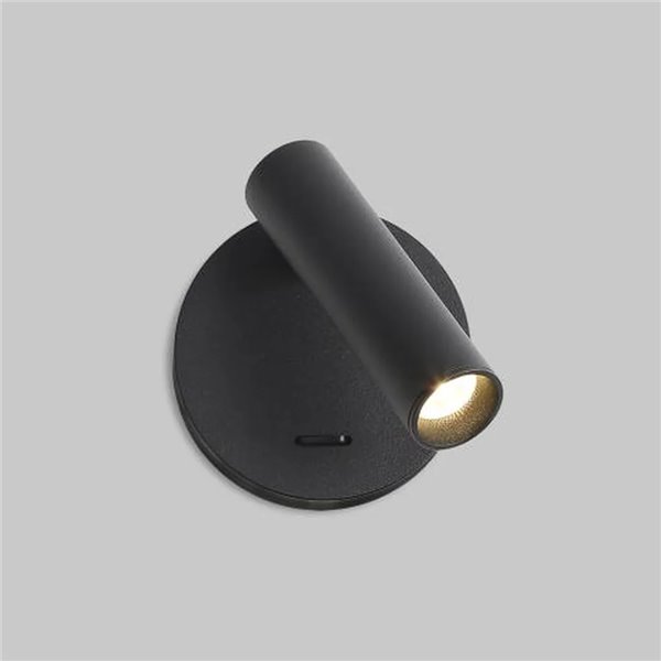 Applique murale LED ronde ATRIA 3W 3000K 285lm, orientable, avec interrupteur