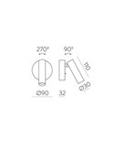 Applique murale LED ronde ATRIA 3W 3000K 285lm, orientable, avec interrupteur