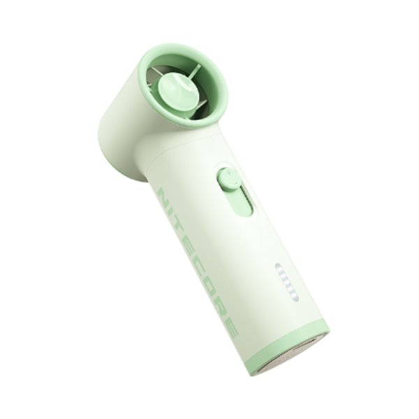 Mini Ventoinha portátil NEF01 LITE, design leve, recarregável via USB-C, 10 m/s, 5 velocidades.