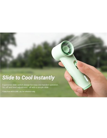 Ventilateur portable NEF01 LITE Mini, conception légère, rechargeable par USB-C, 10 m/s, 5 vitesses