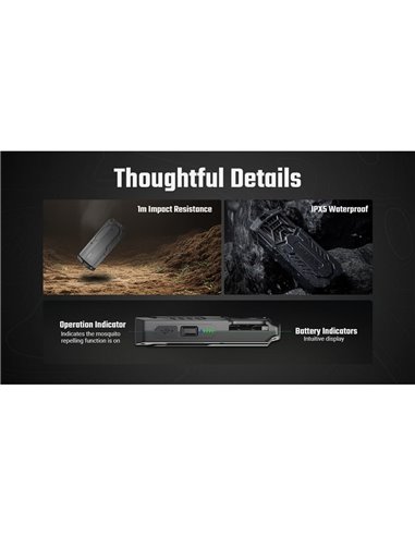 Repelente de mosquitos portátil EMR16 USB-C Outdoor 16h