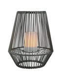 Lampe solaire LED d'extérieur pour mineurs, grise, avec capteur de luminosité, effet flamme 0,2 W, hauteur 305 mm